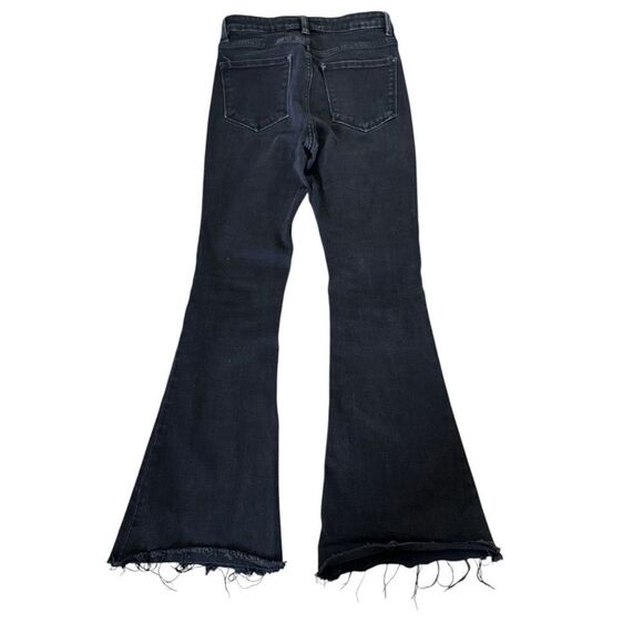 Vervet High Rise Black Distressed Super Flare Raw Hem Stretch Jeans Size 26 - Picture 8 of 8